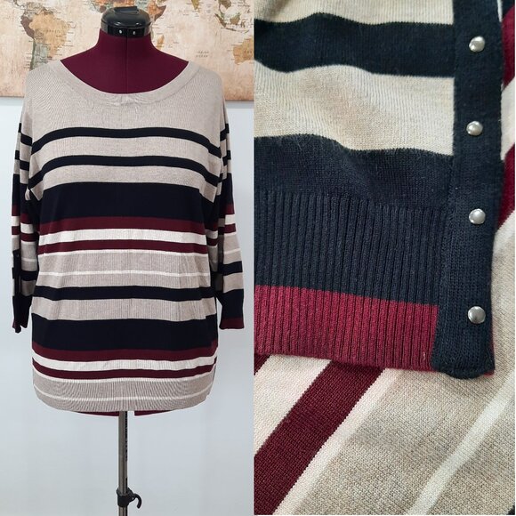 Striped knit pullover sweater - Joseph A. brand - Picture 1 of 8
